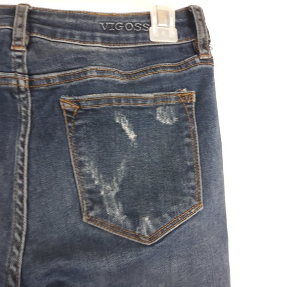 VIGOSS Women's The Jagger Skinny Jeans Size W26 L28 Distressed Medium Wash Blue - Picture 6 of 16